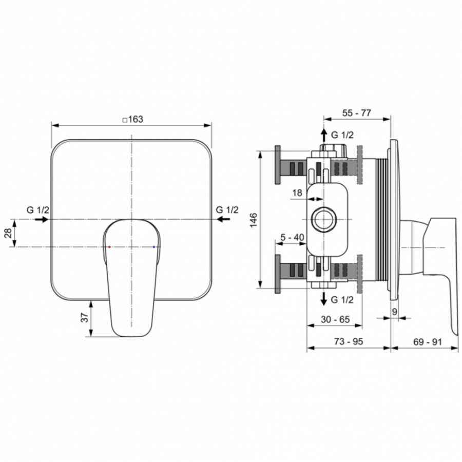 Ideal Standard Cerafine смеситель для душа A7347AA