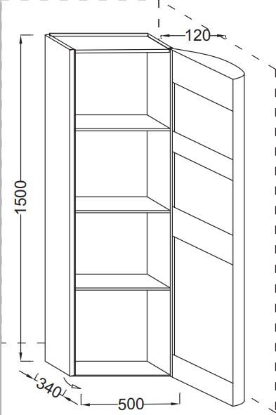 Jacob Delafon Presqu'ile EB1115D-V13 подвесной шкаф-колонна правосторонний цвет коричневый 50x34x150