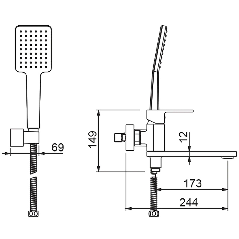 Смеситель для ванны Gappo G3283