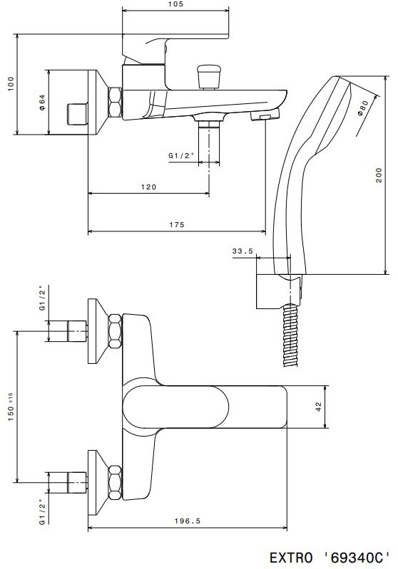 Kerama Marazzi Piano смеситель для ванны 69340CKM.21.018