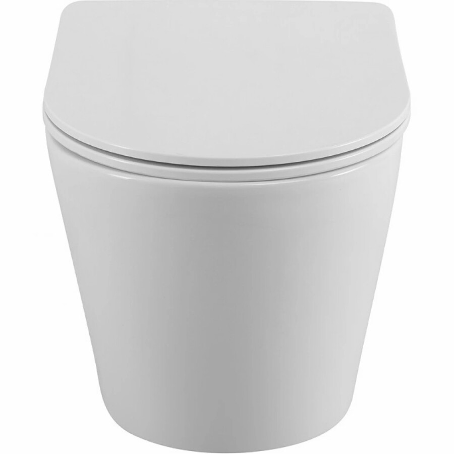 Унитаз безободковый подвесной с крышкой BelBagno FLAY-R BB053CHR/SC