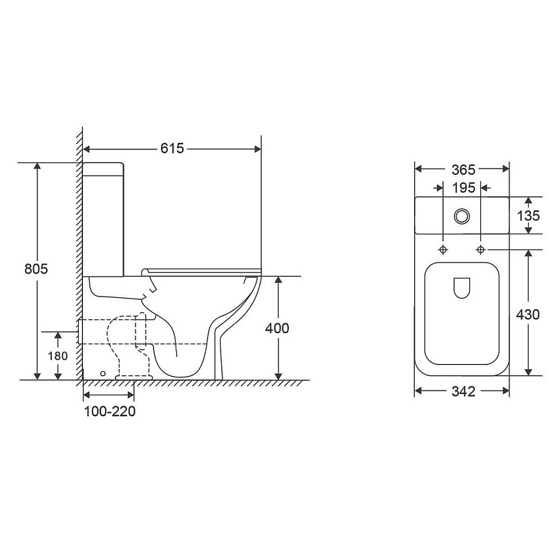 Унитаз-компакт Azario VARO 365х615х805 напольный, безободковый,с быстросъемным сиденьем Микролифт, полипропилен AZ-2171