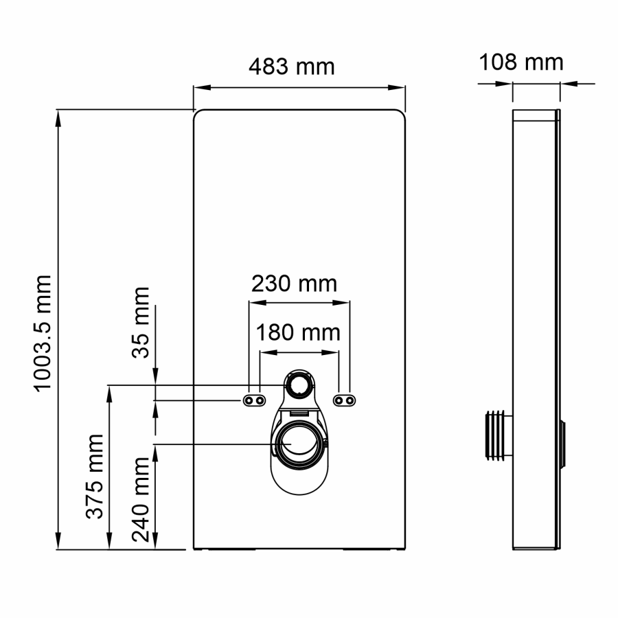 WasserKraft Naab инсталляция для унитазов с сенсорным механизмом смыва 86TLT.040.SE.WH