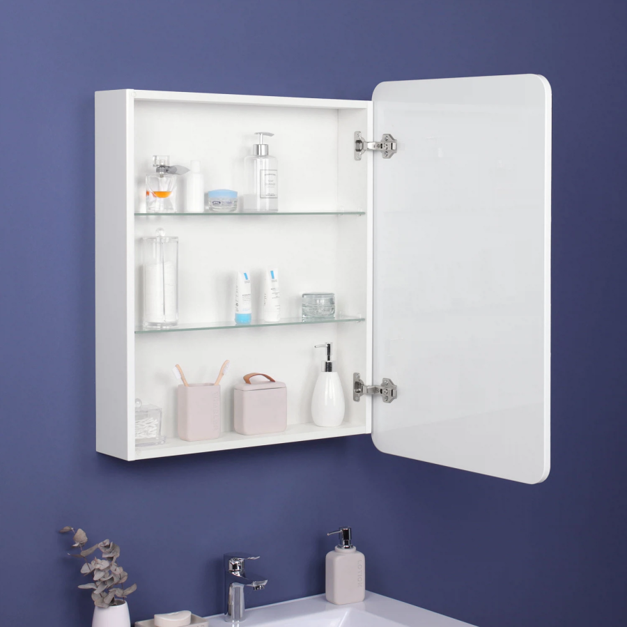 Итана Miro зеркальный шкаф с подсветкой 50 1С правый белый