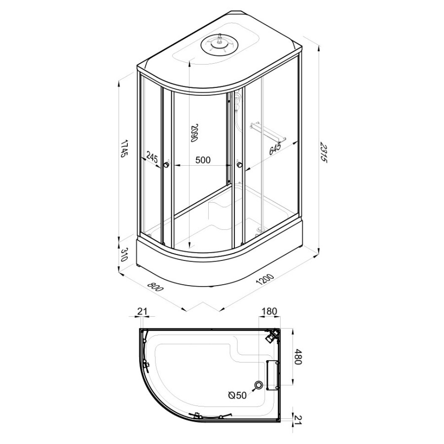 Triton Душевая Кабина Коралл-Лайт 120*80 В Правая Щ0000068948