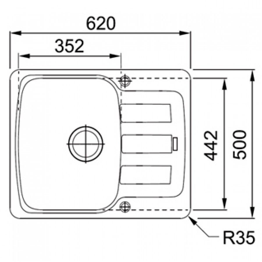 Franke AZG 611-62 кухонная мойка fragranite+ белый 62 x 50 см