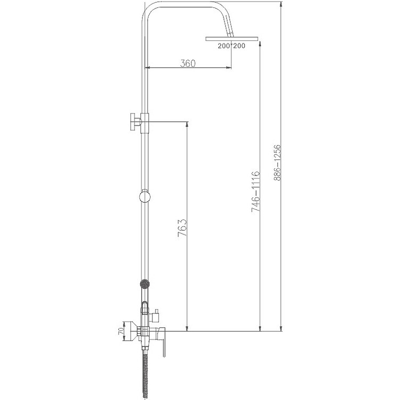 Haiba HB2416 Душевая система с изливом