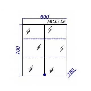 Зеркало-шкаф Aqwella МС 60*70 МС.04.06