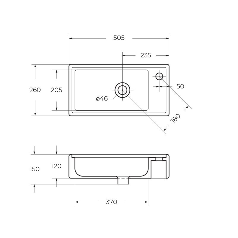 BelBagno тумба с раковиной KRAFT MINI-500/260-1A-SO-BO-R 50 см