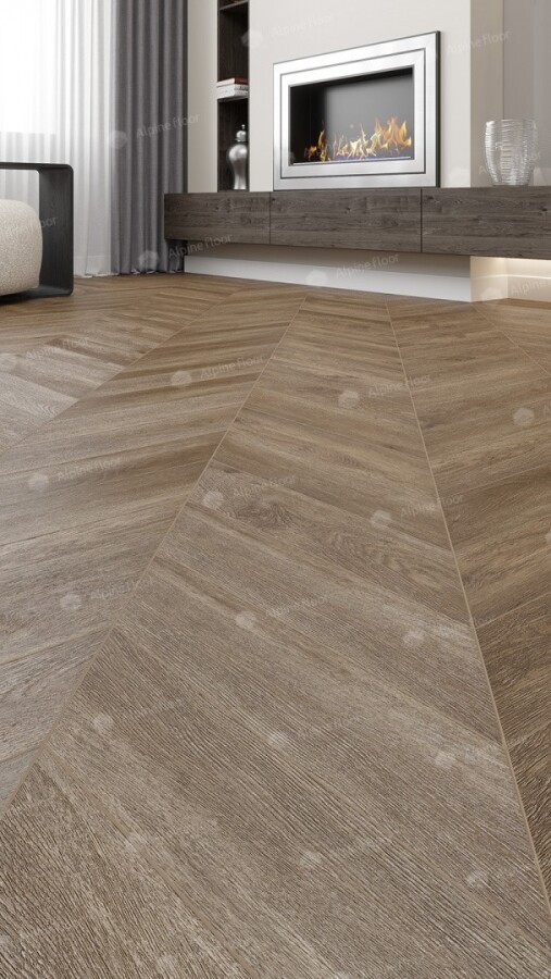 Alpine Floor Chevron Alpine SPC ламинат Макадамия ЕСО 18-5 600х127х5 mm
