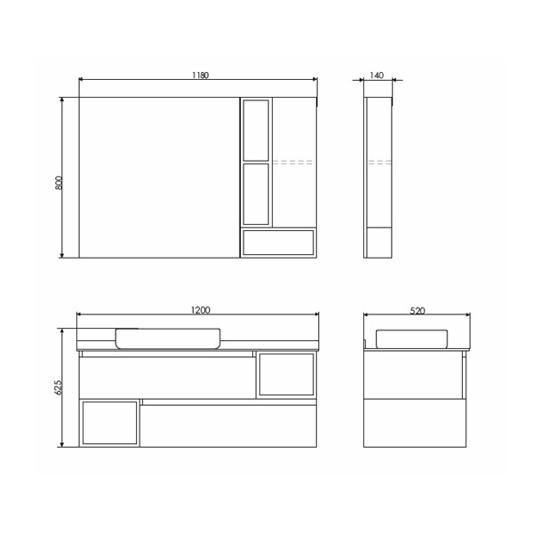 Зеркало-шкаф Comforty "Прага-120" дуб белый 00004136262CF