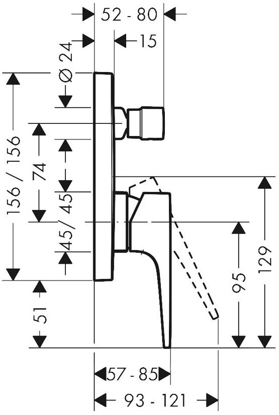Hansgrohe 32545990S Set HG Metropol смеситель для ванны (32545990+01800180) полированное золото