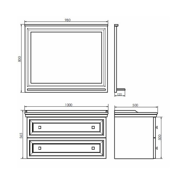 Зеркало Comforty "Феррара-100" белый глянец 00004147993CF