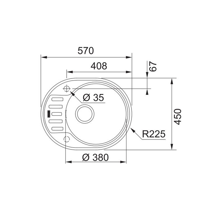 Franke Polar PXN 611-57 кухонная мойка нержавеющая сталь матовая 57 х 45 см