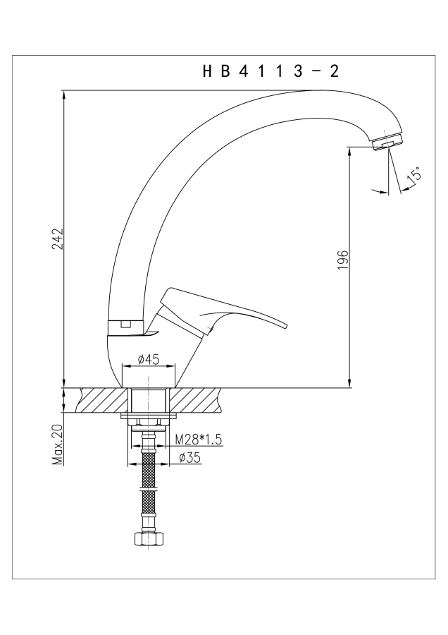 Haiba смеситель для кухни HB4113-2