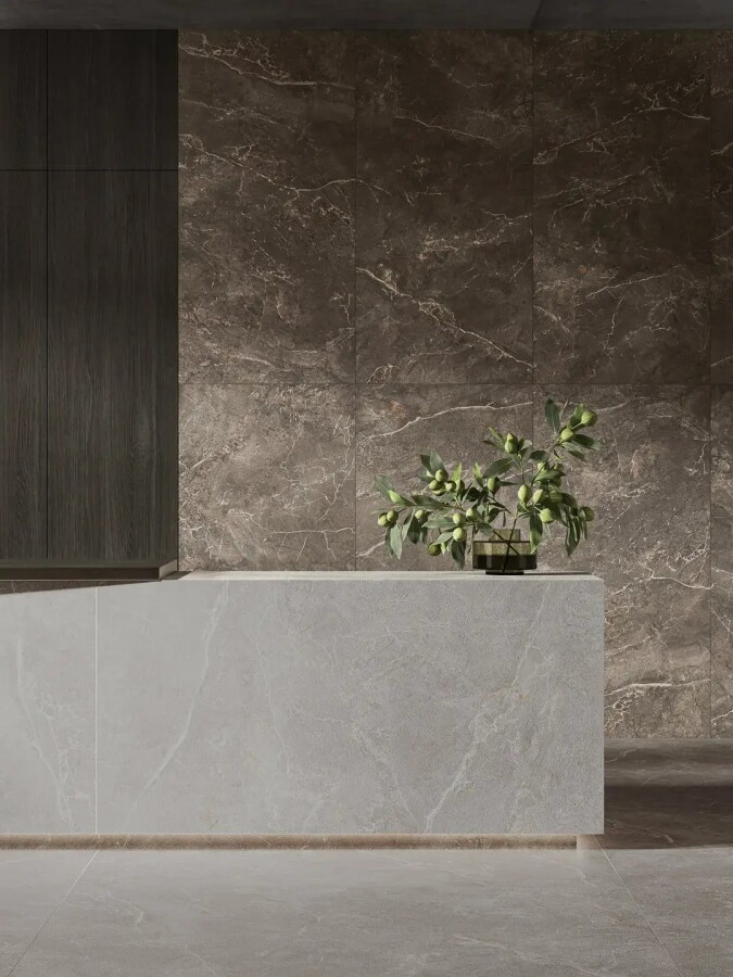 Керамический гранит Kerama Marazzi Прованс Бриансон серый матовый обрезной 80x160x0,9 KM8016G0281R