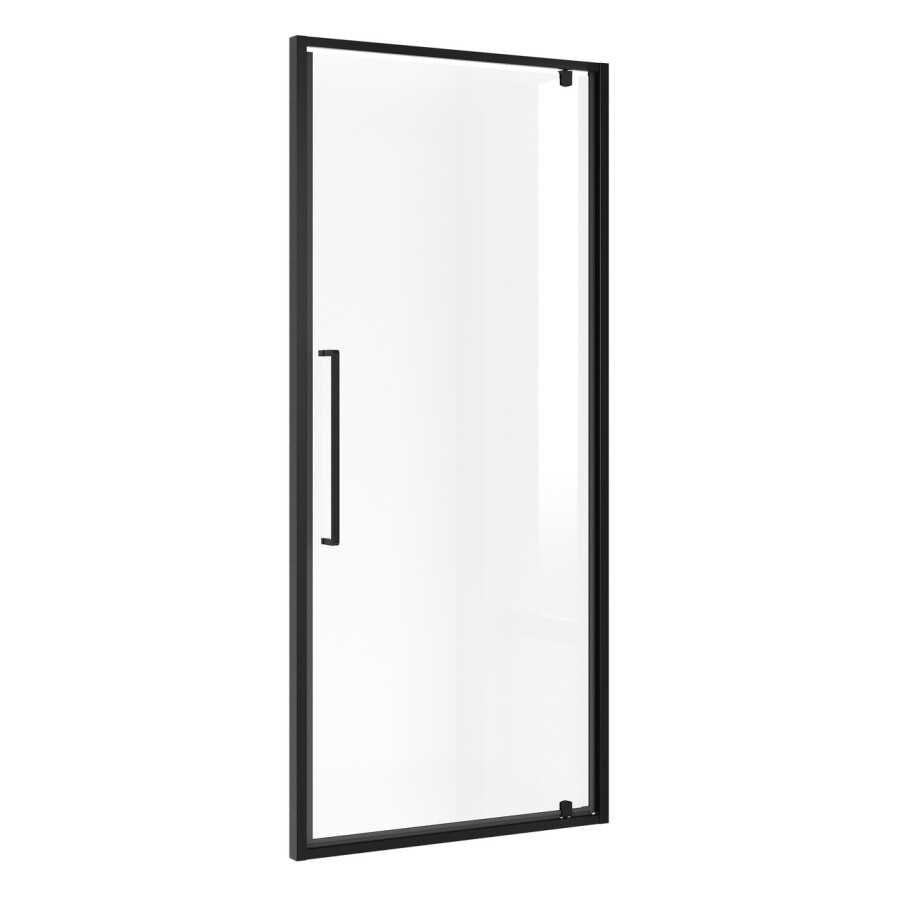 Дверь в нишу Niagara Nova NG-85-9AB (90х195) черный матовый,стекло прозрачное,дверь распашная,1 место