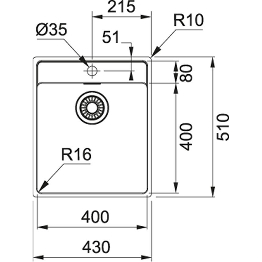 Franke Polar MRX 210-40 TL кухонная мойка нержавеющая сталь полированная 43 x 51 см