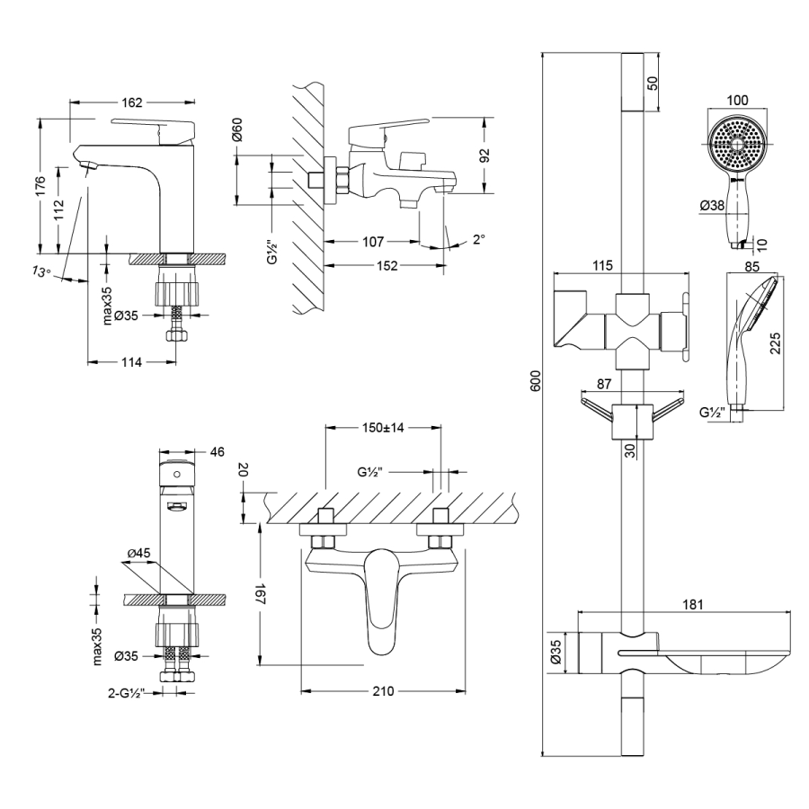 Lemark Point комплект смесителей LM0380C