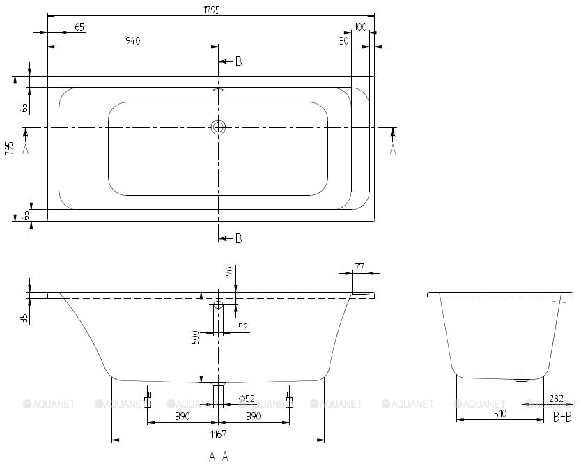 Villeroy&Boch Architectura 180 80 см ванна акриловая UBA180ARA2V-01