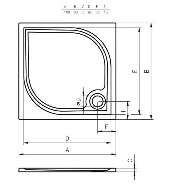 Riho Kolping DB31 душевой поддон из литьевого мрамора 100х80 DB3100500000000