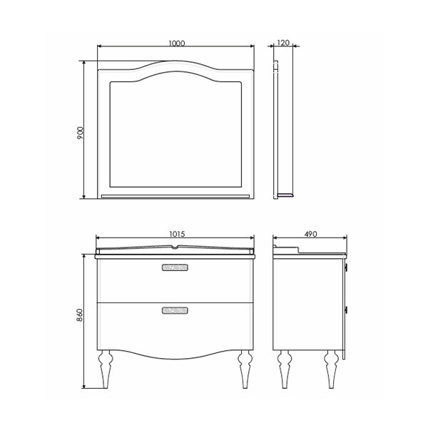 Comforty Зеркало "Монако-100" белый глянец 00004136986CF