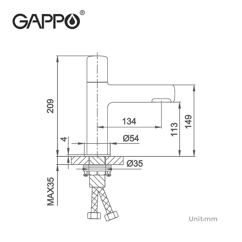 Смеситель для раковины Gappo G1052-80