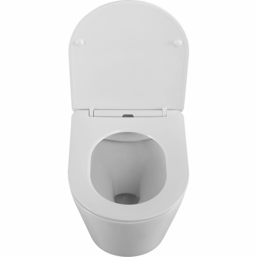 Унитаз безободковый подвесной с крышкой BelBagno FLAY-R BB053CHR/SC