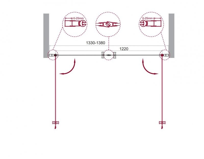 BelBagno душевая дверь ETNA-B-2-140-C-Cr 138х195