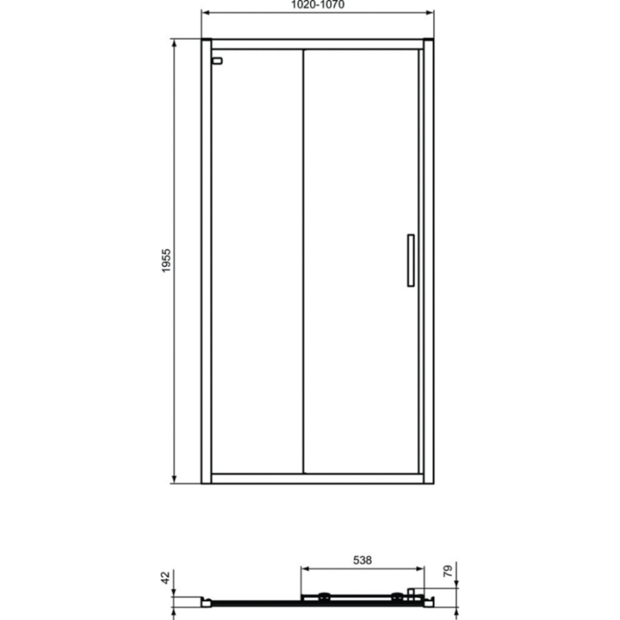 Ideal Standard Connect душевая дверь 105 см K9274V3