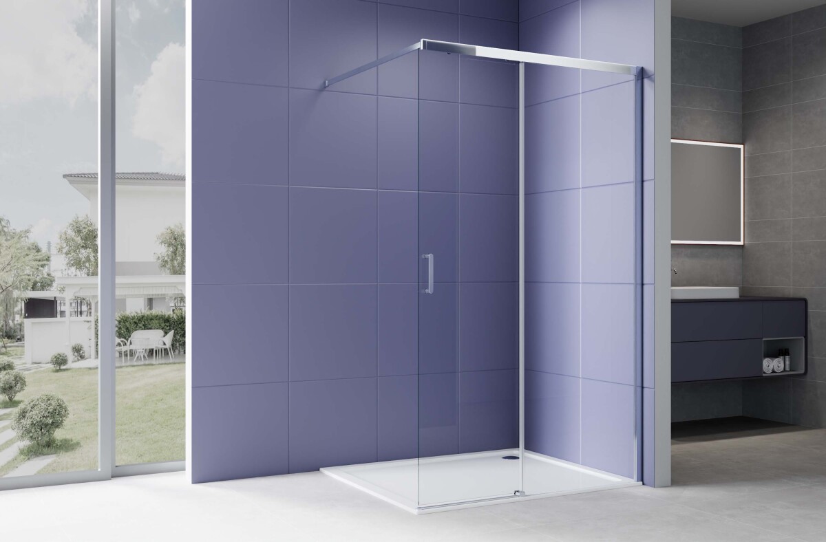 Aquatek AQ.WISL.120.1CH Душевая перегородка Walk In 120см раздвижная, с держателем 1200мм хром прозрачное