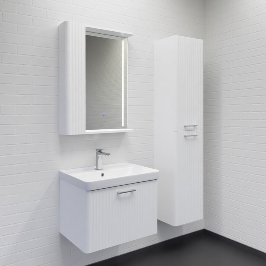 Зеркало-шкаф Comforty Ангара-60 белый матовый, со светодиодной подсветкой 00-00020667