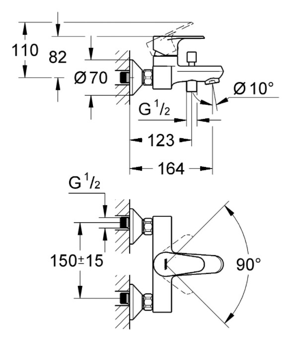 Grohe Vigour 75144026 смеситель для ванны хром