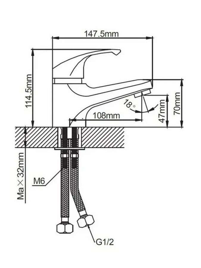 Смеситель для раковины Эверест B10-0336 Черный