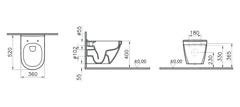 Vitra S50 5318B003-0075 унитаз подвесной