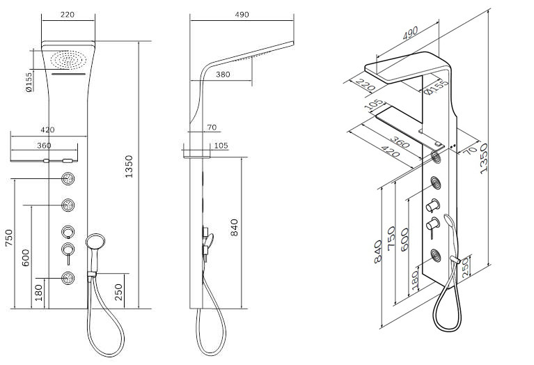 Am.Pm Joy W85P-2-136AW Душевая система без излива