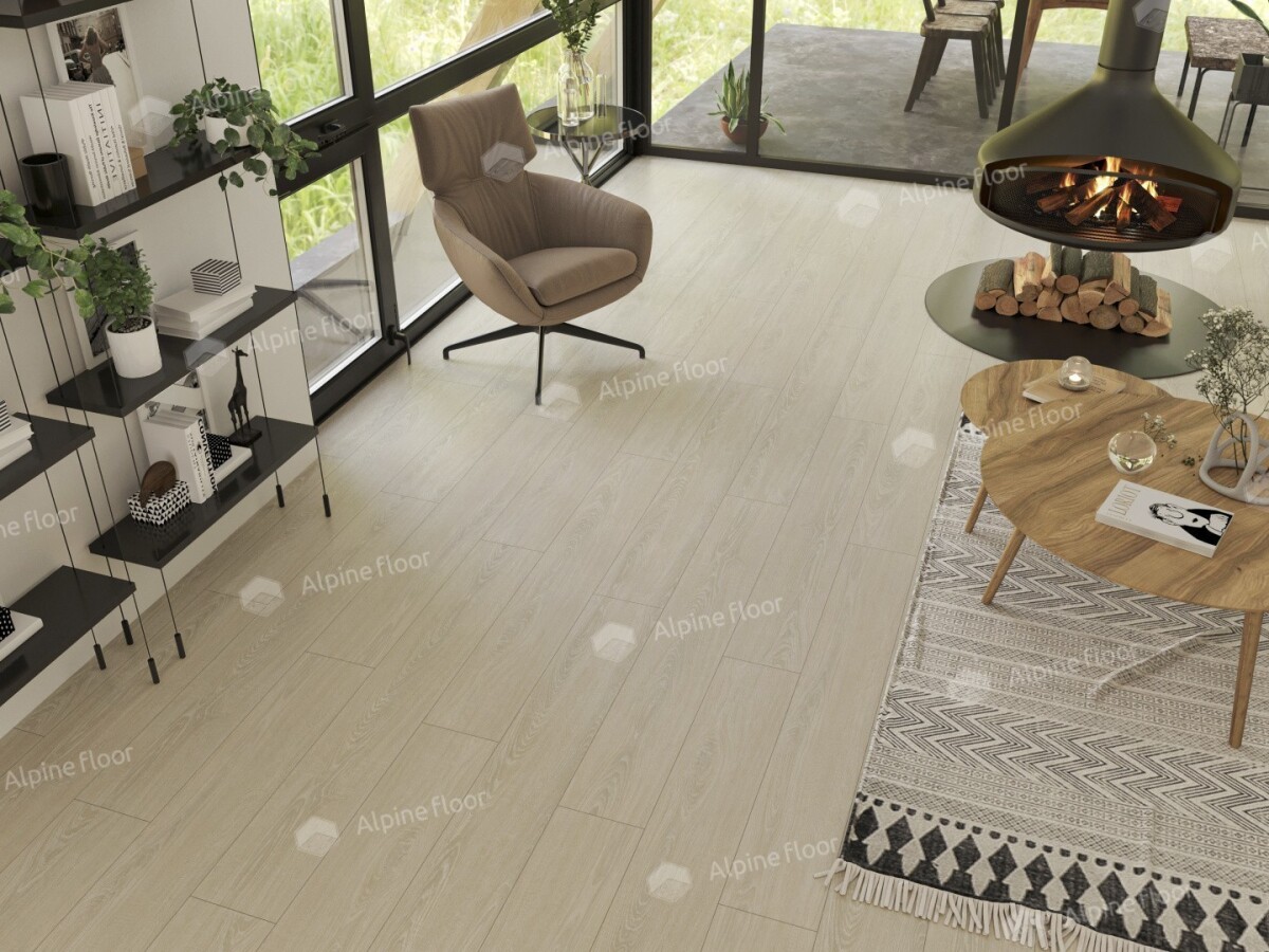 Alpine Floor Easy Line Кварцвиниловая плитка LVT Дуб Снежный ECO 3-14 PB 1219.2 х 184.15 х 3 mm