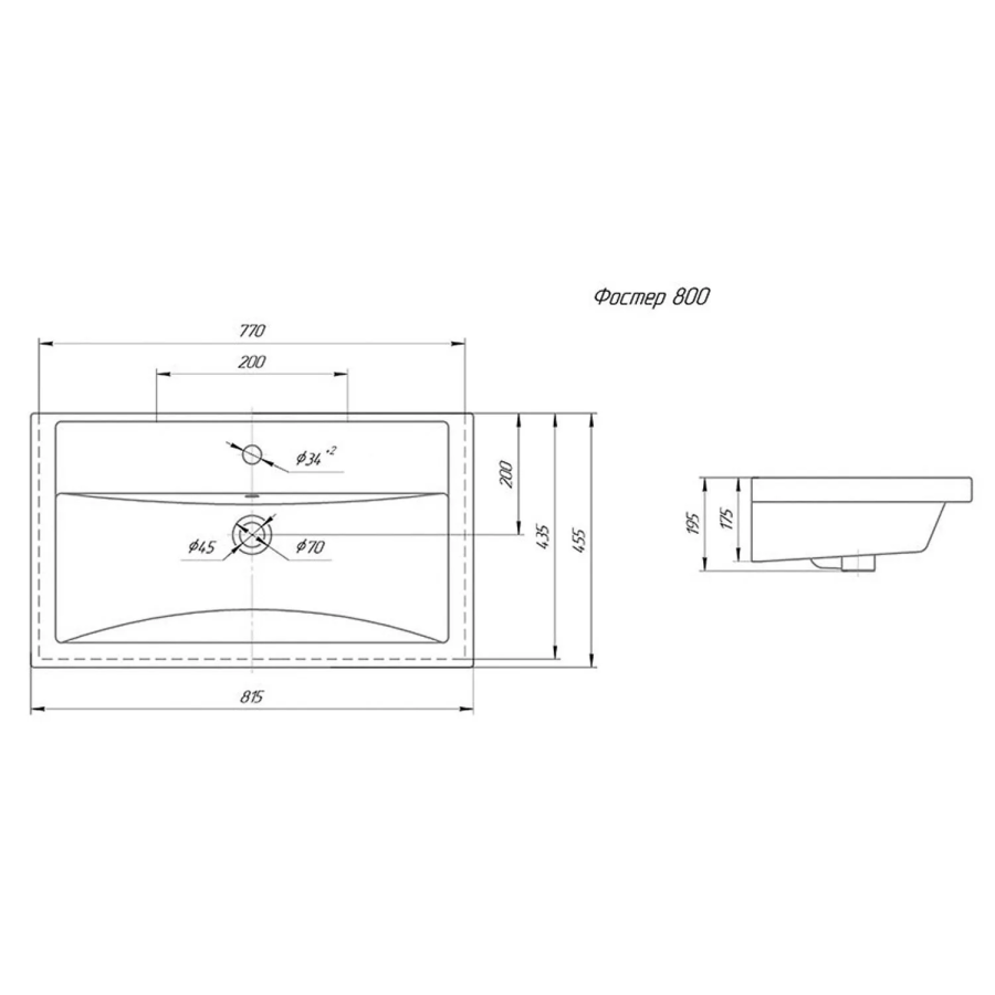 SanStar Gretta тумба 80 напольная с раковиной Фостер 332.1-1.5.1.КФОС