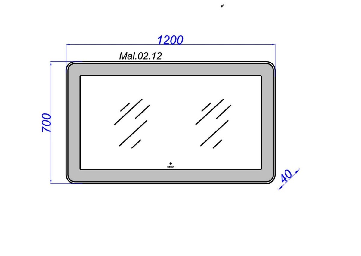 Зеркальное полотно Aqwella Malaga 120*70 Mal.02.12