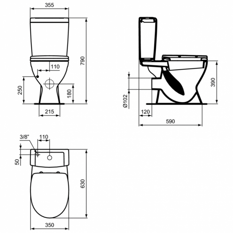 Ideal Standard Eurovit напольный унитаз-компакт V337001