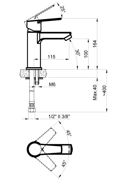 Azario Enzo смеситель для раковины хром AZ-15714501