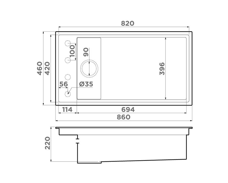 Omoikiri KINARU PRO 86-U/I мойка кухонная белый 4997026