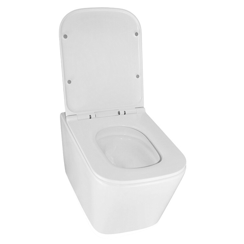 Унитаз подвесной Azario Каскад 525x345x360 безободковый, система смыва "Скрытое Торнадо", в комплекте с быстросъемным сиденьем микролифт AZ-2303-A