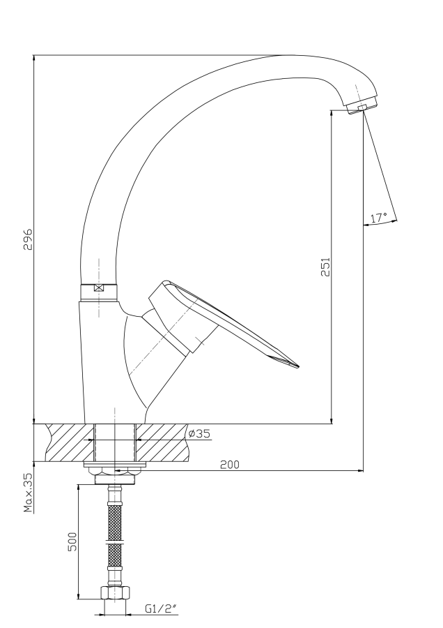 Haiba смеситель для кухни HB4107-2