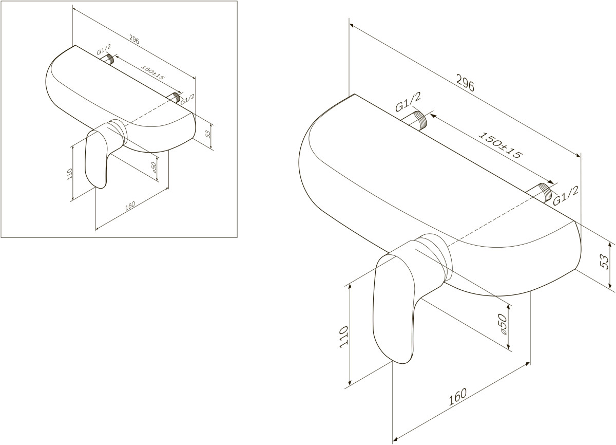 Am.Pm Sensation F3020000 смеситель для душа хром 29.6х11 см