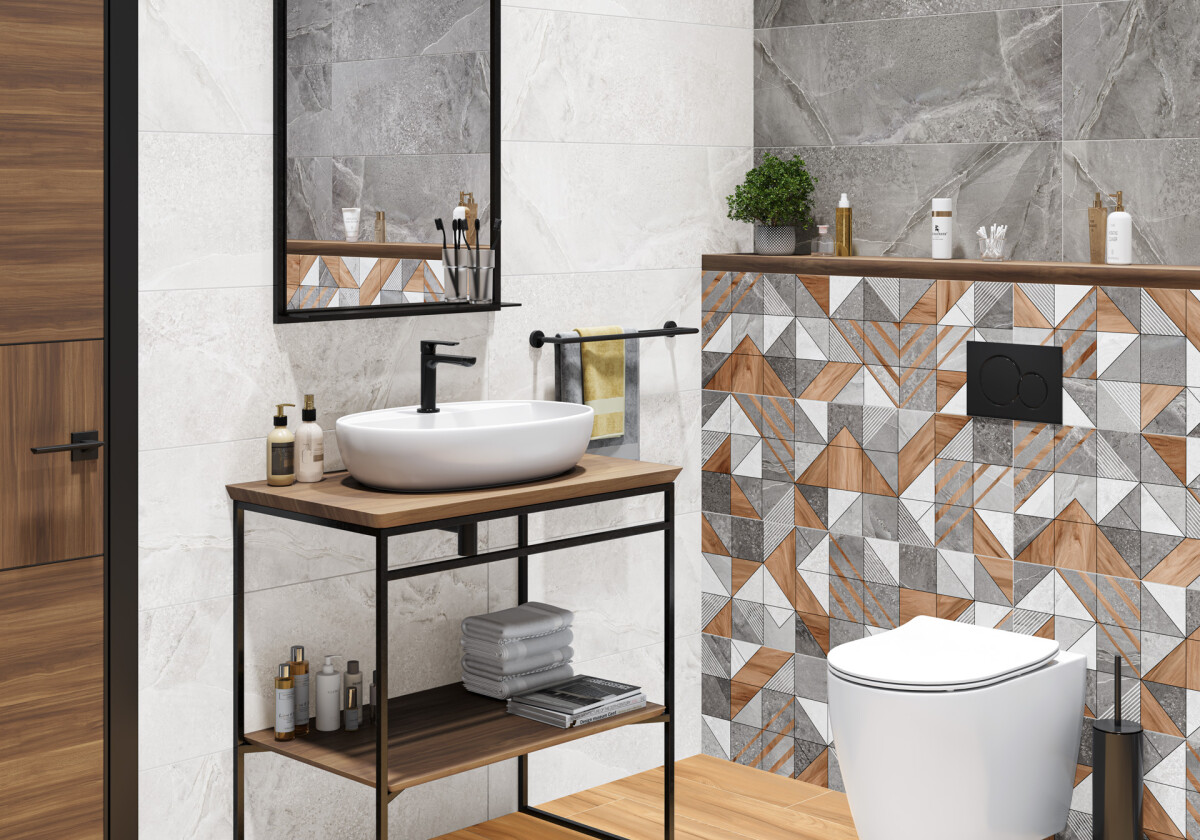 Delacora Kioto Dark Керамическая плитка настенная 300 x 900 x 10.5 WT93KIT25