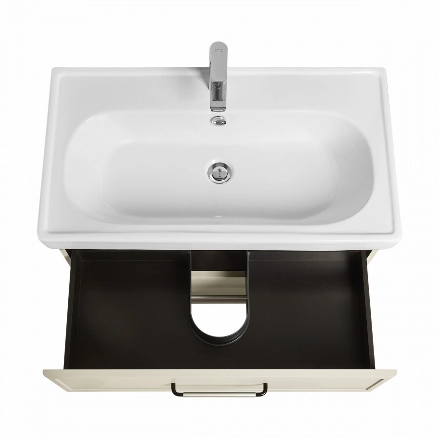 Тумба под раковину AQUATON Нео-Классика 85 2 ящика, белый камень 1A286301NCTG0