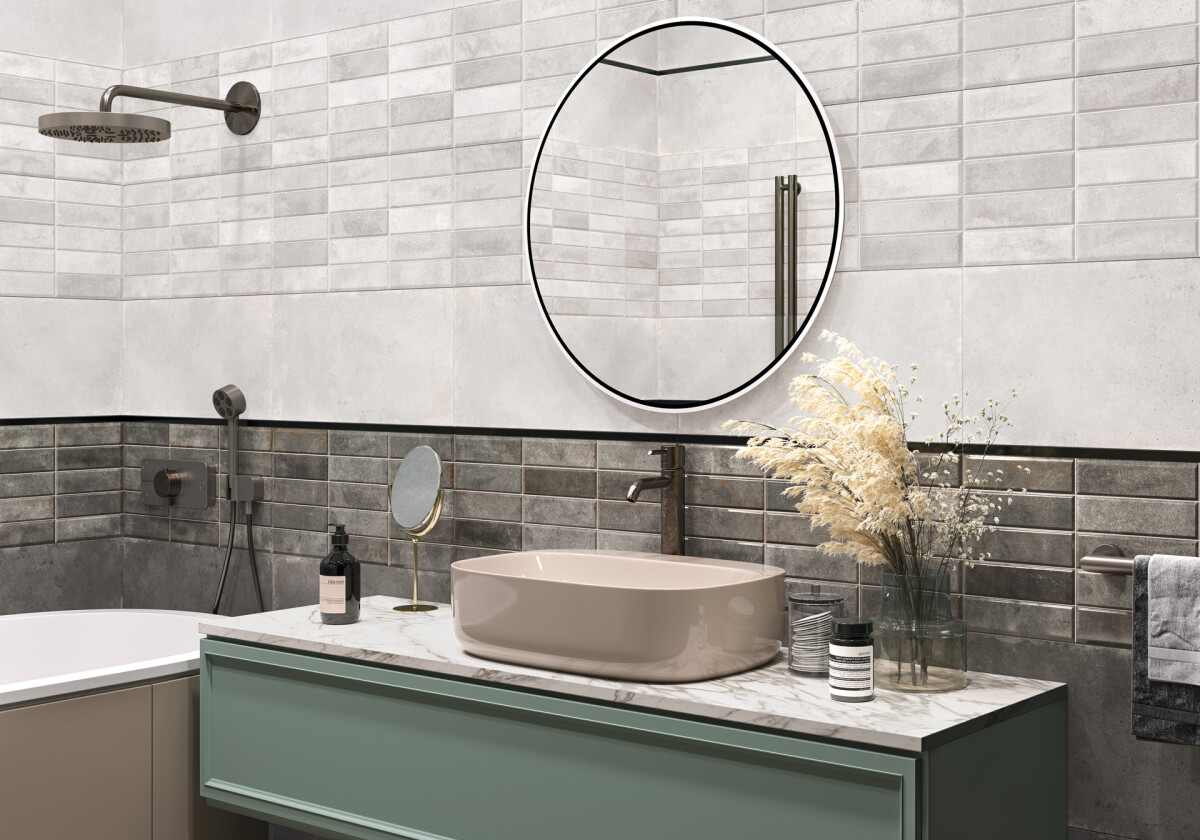 New Trend Эльбрус серый / Elbrus Gray Керамическая плитка настенная 300 x 600 x 9 WT36ELR15