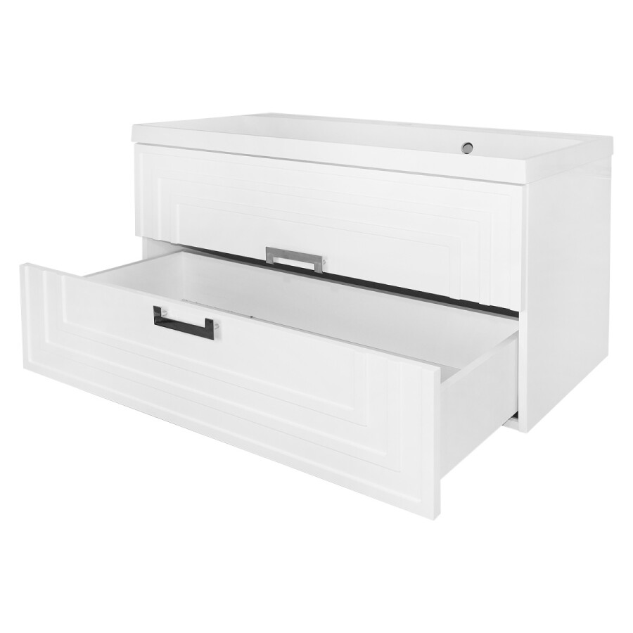 Комплект Тумба Azario ARMARIO 100/2 1000х450х585 подвесная, с раковиной CLASSIK 100, белый глянцевый CS00096974