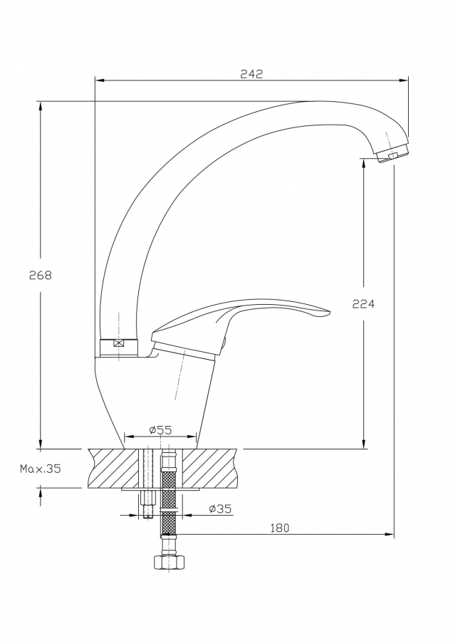 Haiba смеситель для кухни HB4121-5